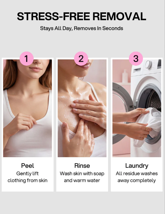 Sweat & Water Resistant Stain-Free Easy to Remove Body Adhesive