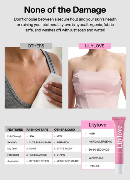 Sweat & Water Resistant Stain-Free Easy to Remove Body Adhesive